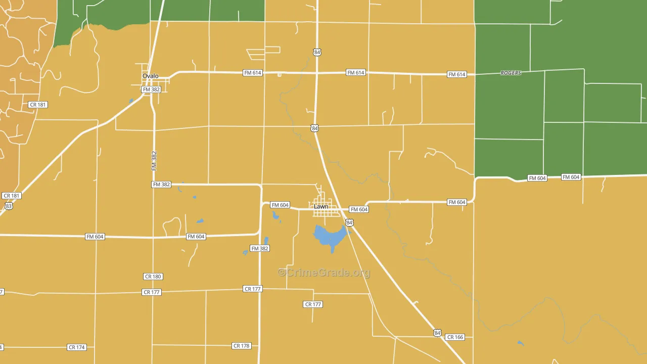 Lawn, TX Map of Drug-Related Crime Rates