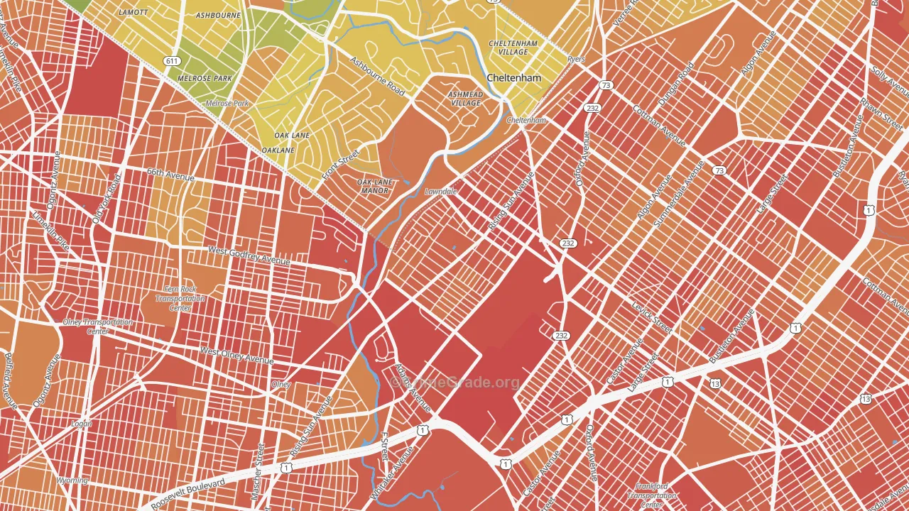 Lawncrest, Philadelphia, PA Map of Drug-Related Crime Rates