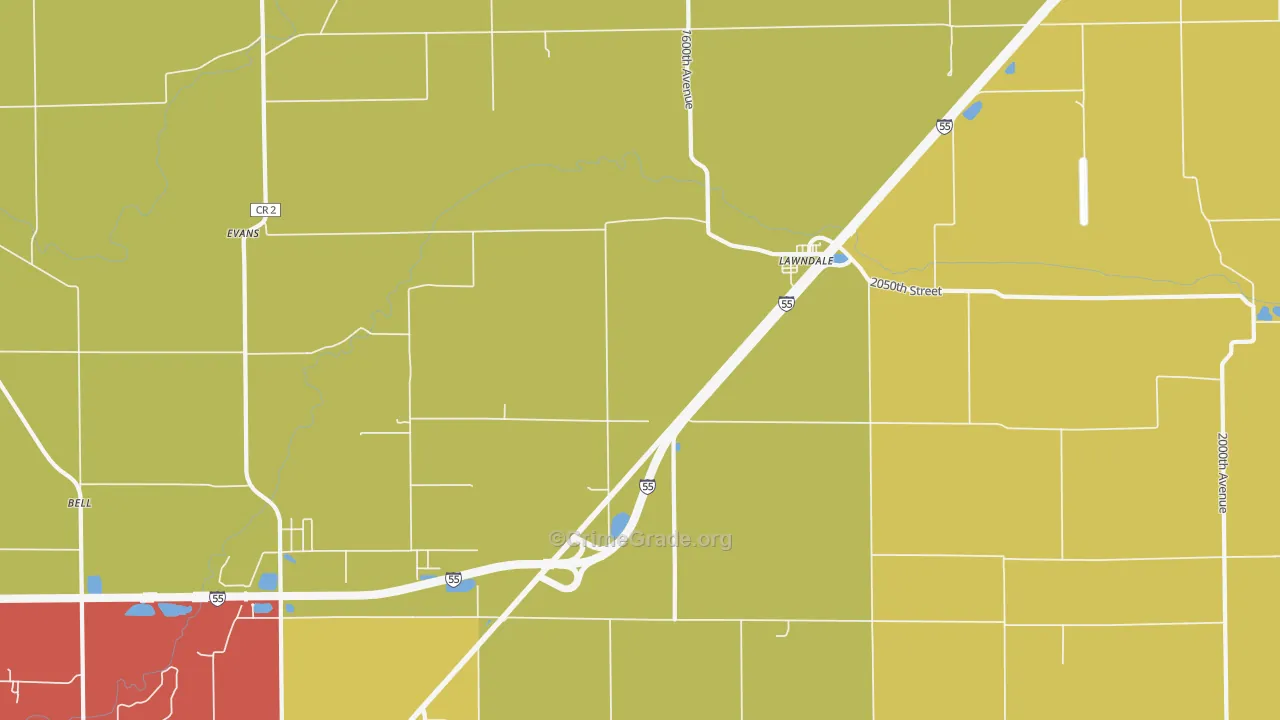 Lawndale, IL Map of Drug-Related Crime Rates