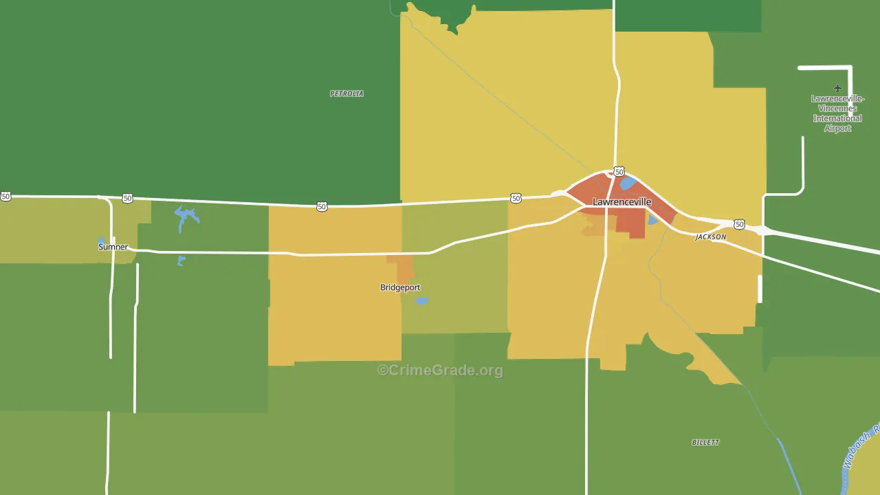 Lawrence County, IL Map of Drug-Related Crime Rates