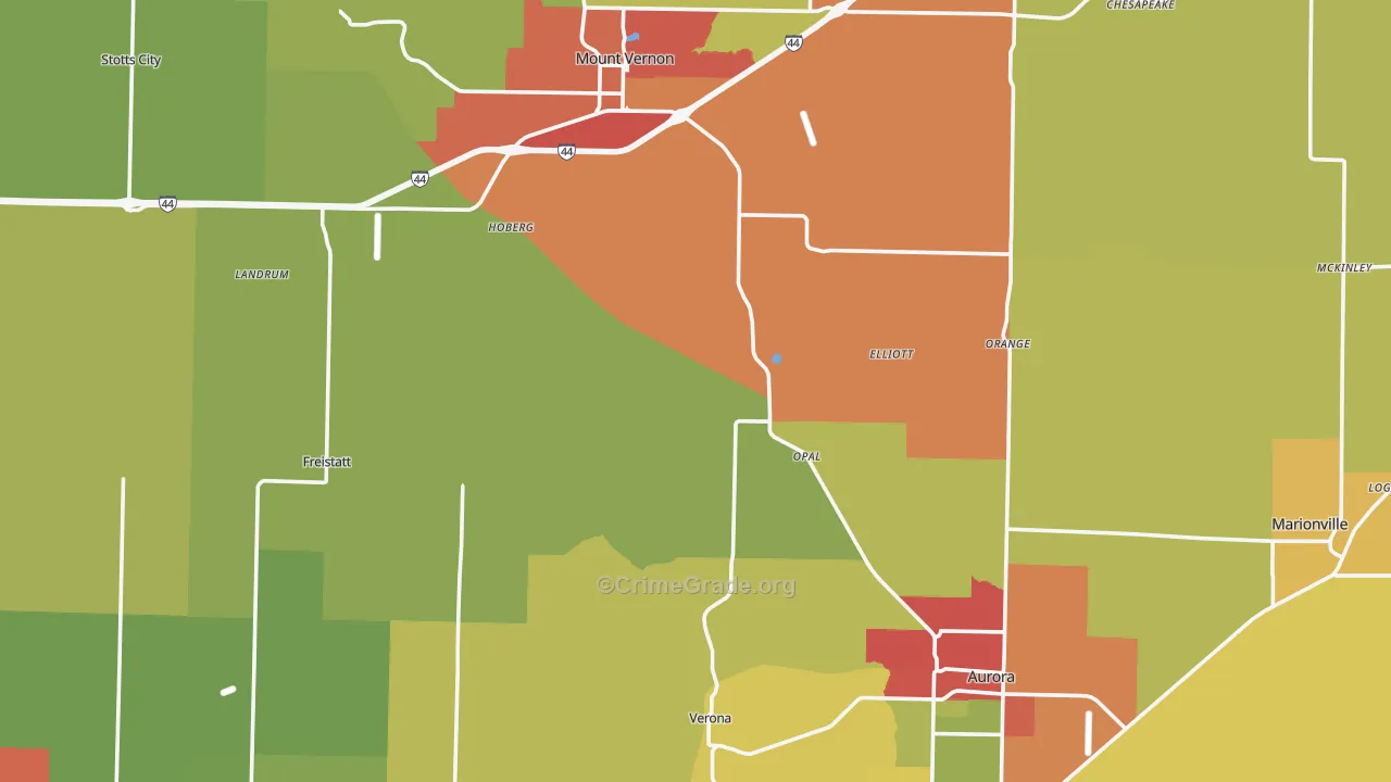 Lawrence County, MO Map of Drug-Related Crime Rates