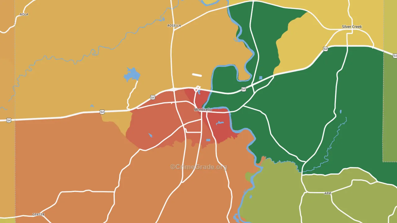 Lawrence County, MS Map of Drug-Related Crime Rates