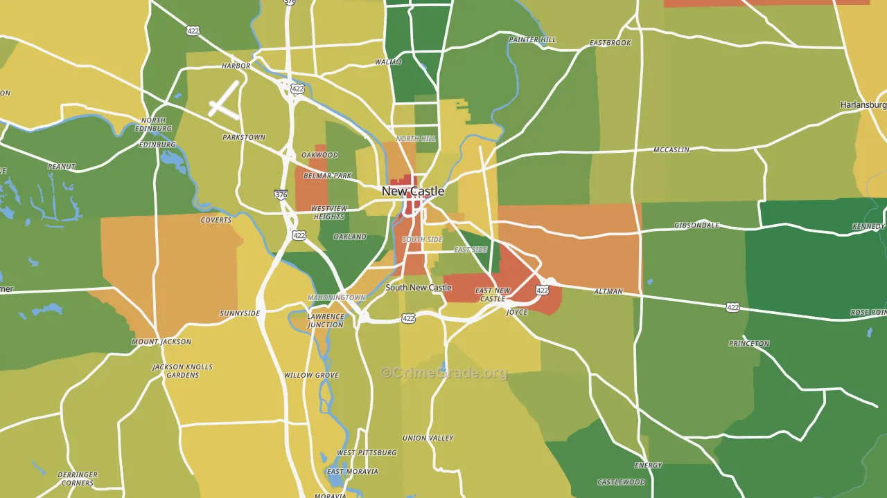 Lawrence County, PA Map of Drug-Related Crime Rates