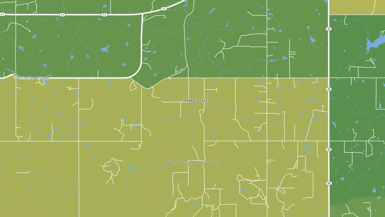 Lawrence Creek, OK Map of Drug-Related Crime Rates