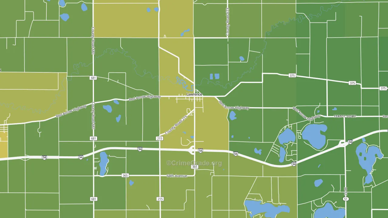 Lawrence, MI Map of Drug-Related Crime Rates