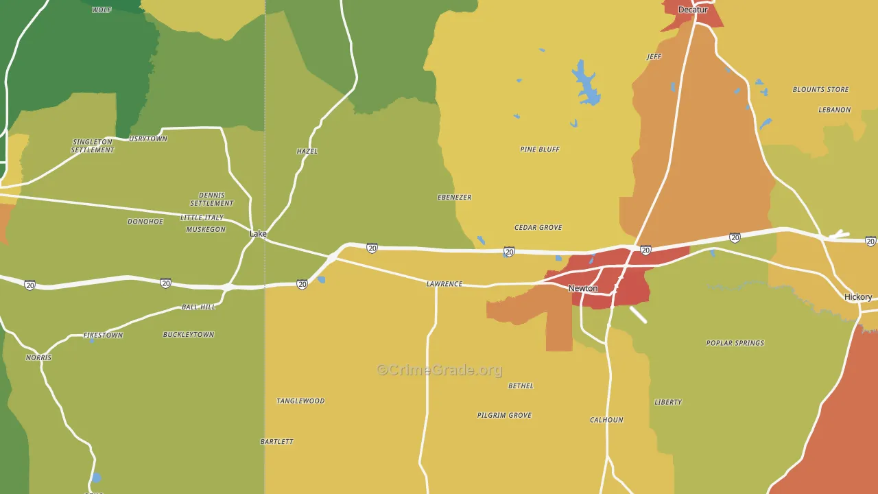 Lawrence, MS Map of Drug-Related Crime Rates
