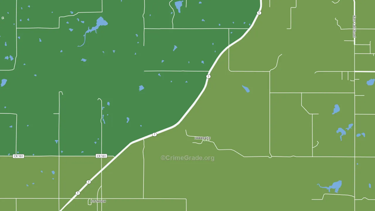 Lawrence, OK Map of Drug-Related Crime Rates