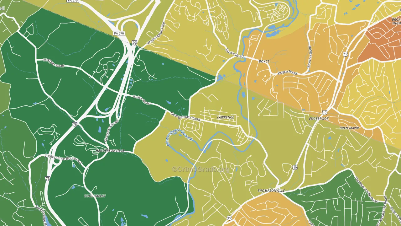 Lawrence, PA Map of Drug-Related Crime Rates