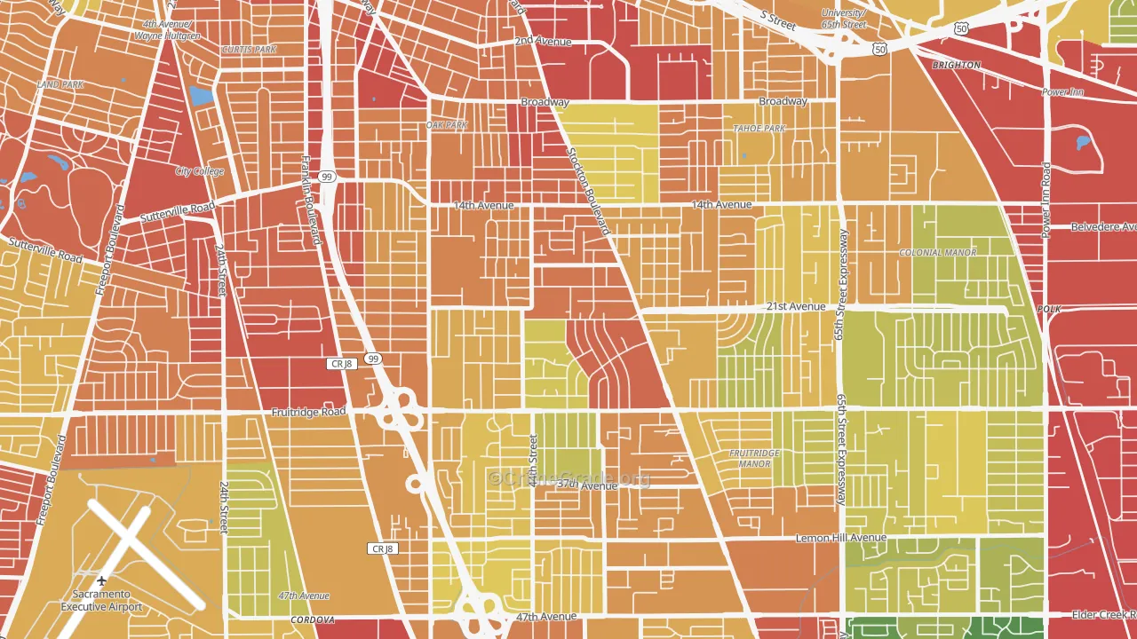 Lawrence Park, Sacramento, CA Map of Drug-Related Crime Rates