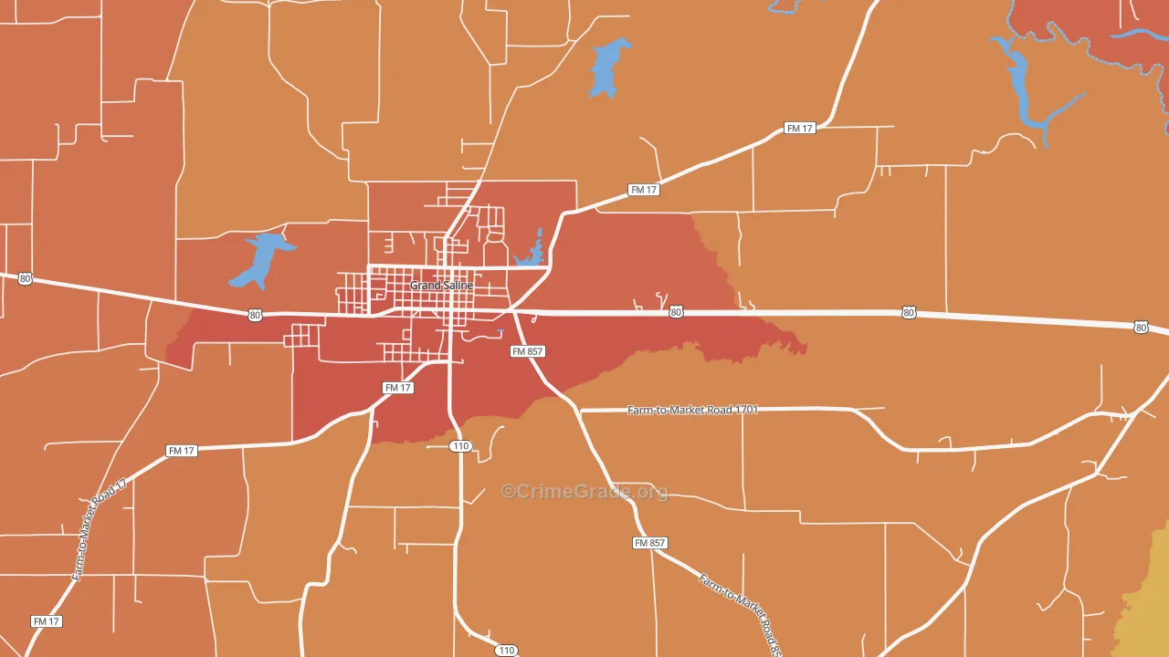 Lawrence Springs, TX Map of Drug-Related Crime Rates