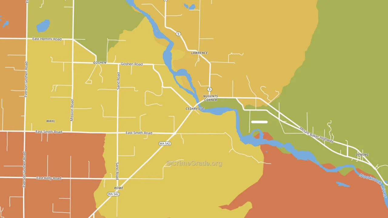 Lawrence, WA Map of Drug-Related Crime Rates