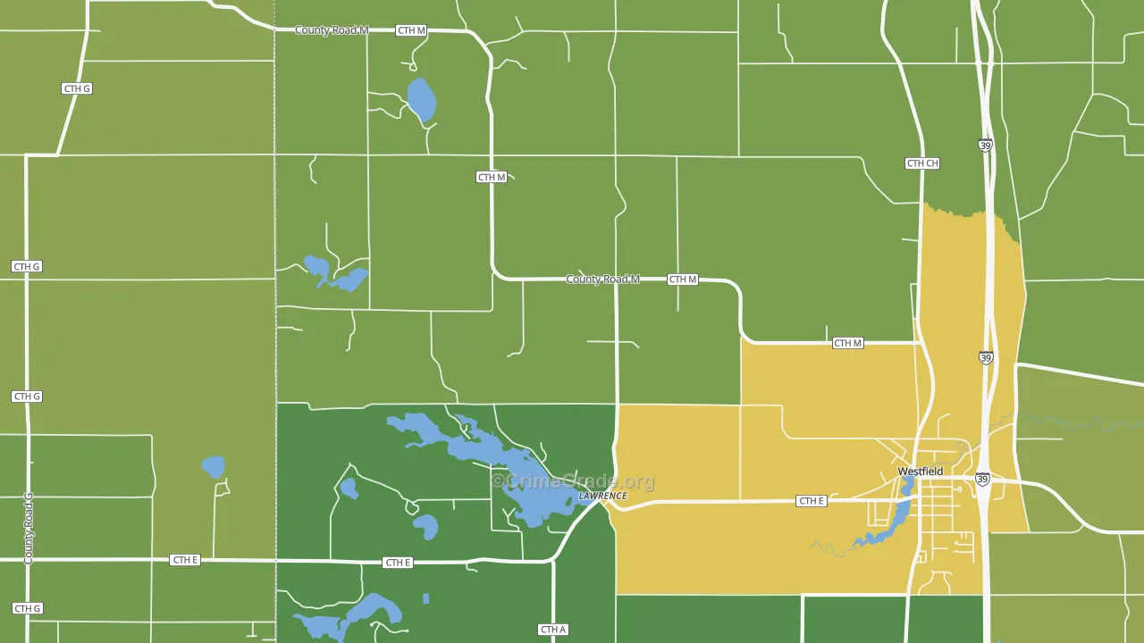 Lawrence, WI Map of Drug-Related Crime Rates