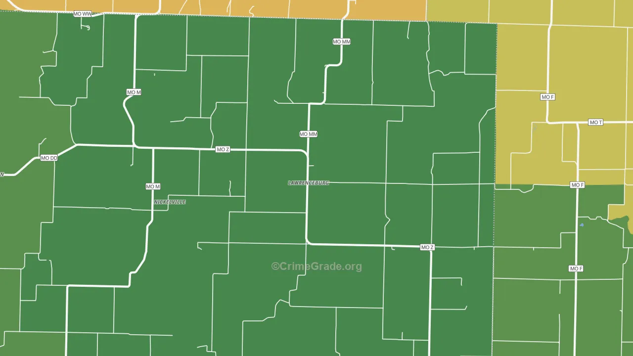 Lawrenceburg, MO Map of Drug-Related Crime Rates