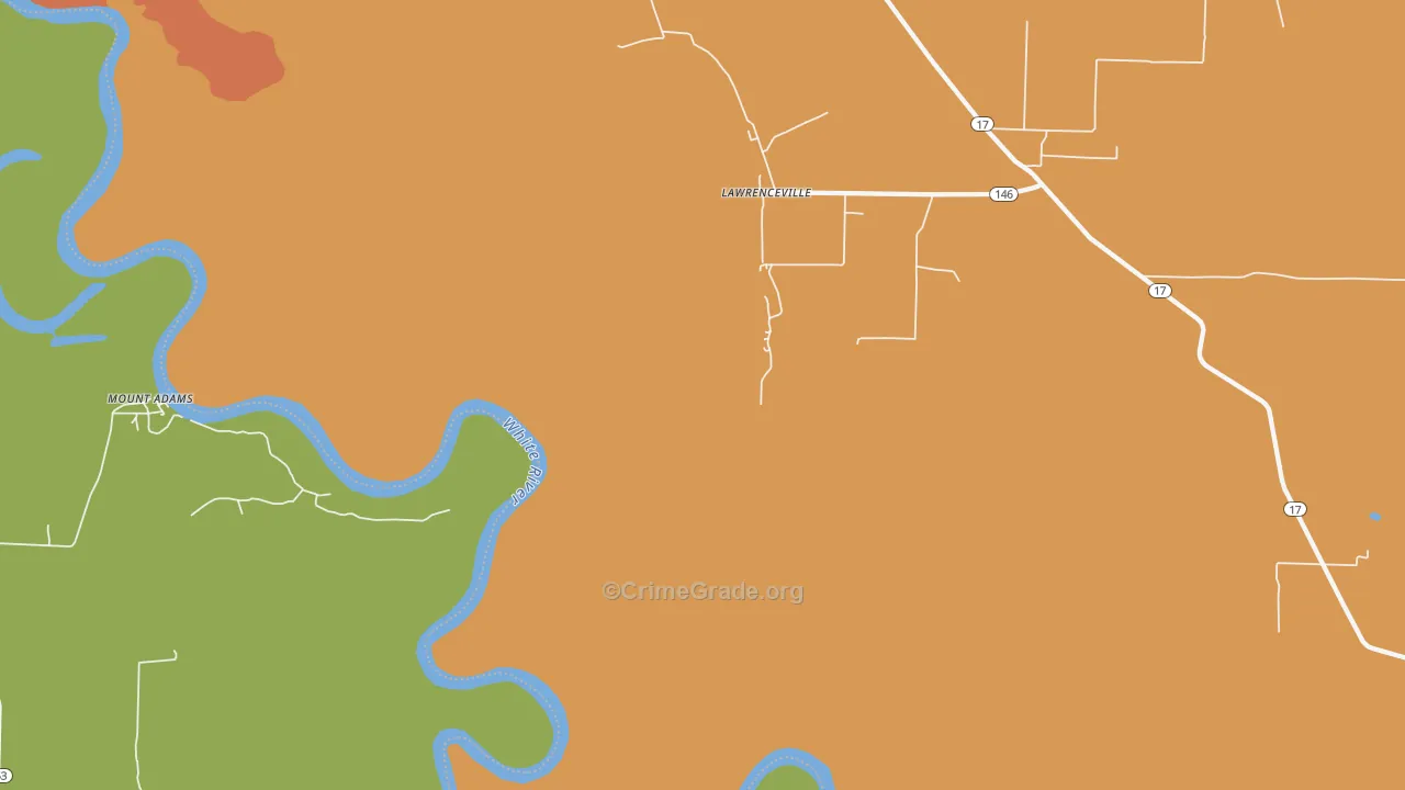 Lawrenceville, AR Map of Drug-Related Crime Rates