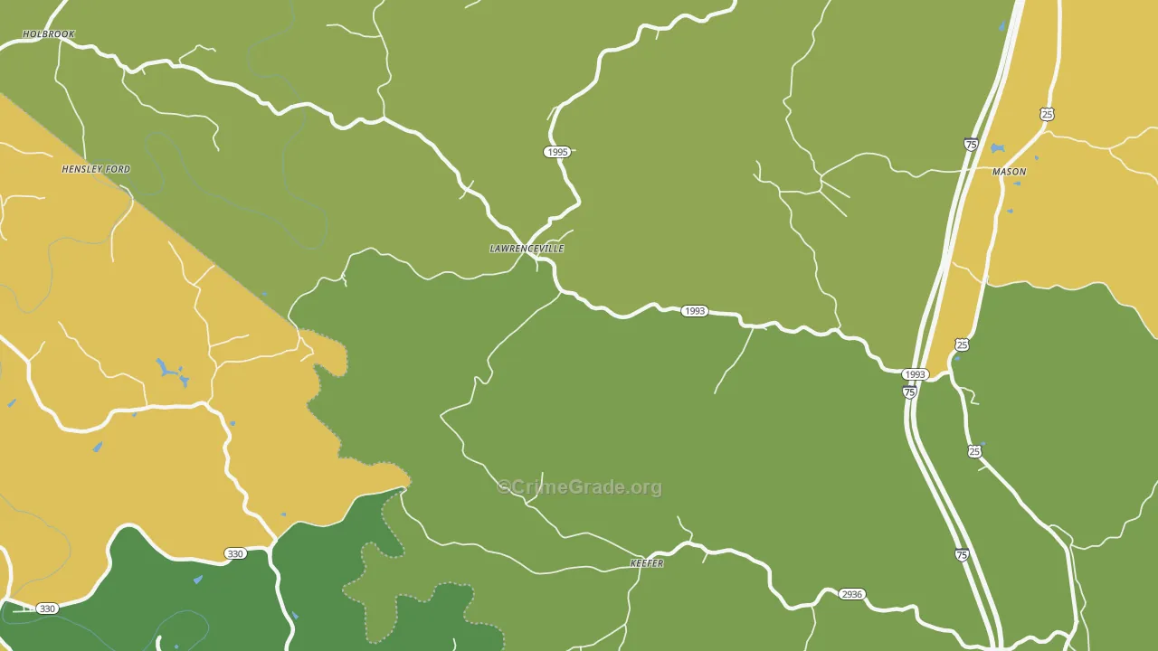 Lawrenceville, KY Map of Drug-Related Crime Rates
