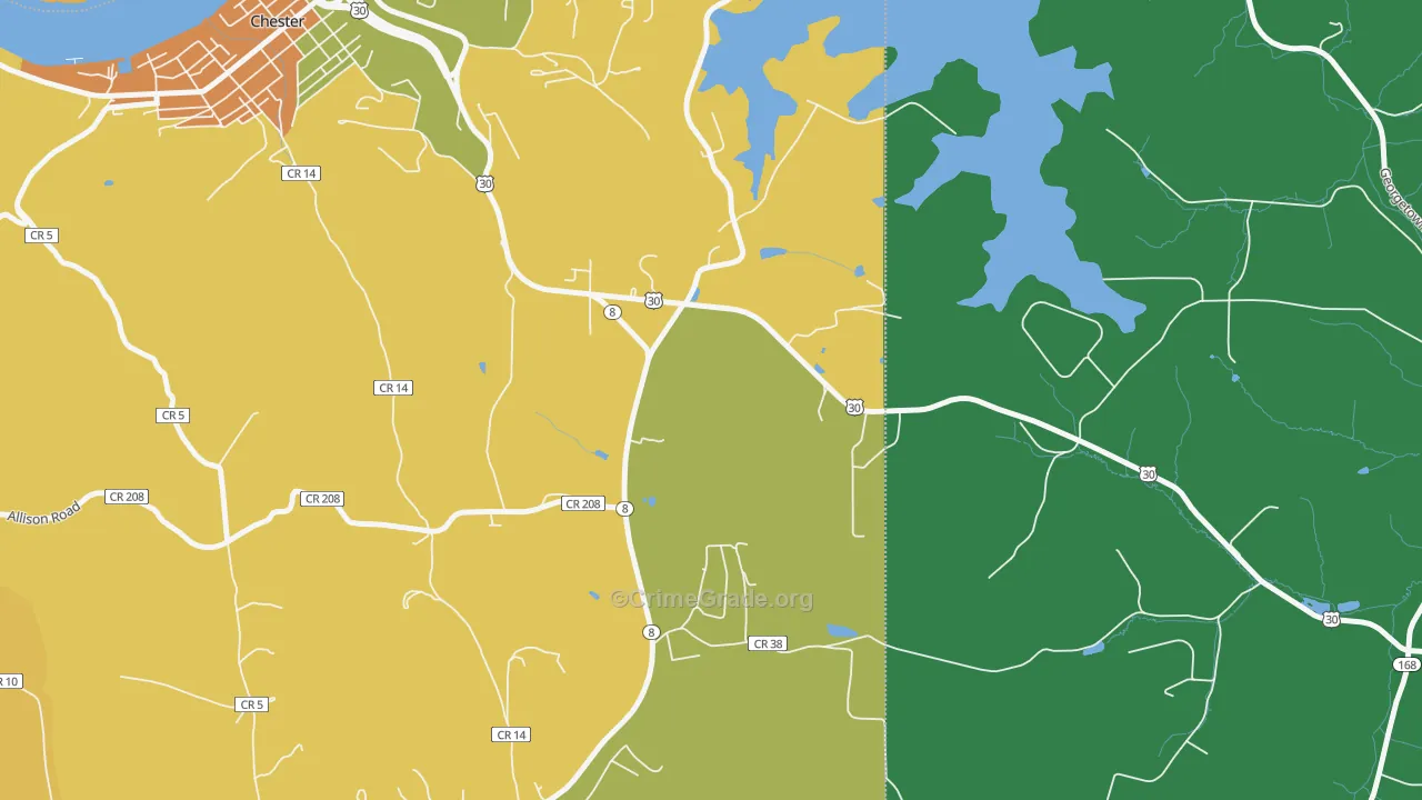 Lawrenceville, WV Map of Drug-Related Crime Rates