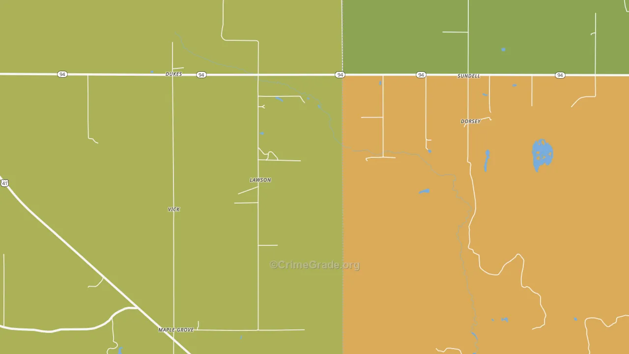 Lawson, MI Map of Drug-Related Crime Rates