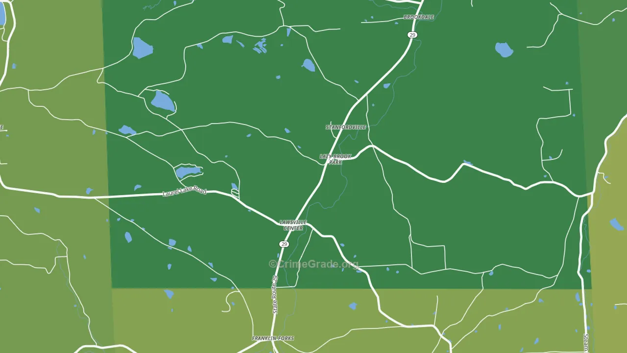 Lawsville Center, PA Map of Drug-Related Crime Rates