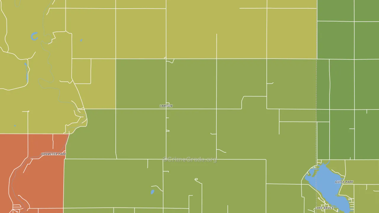 Lawton, IN Map of Drug-Related Crime Rates