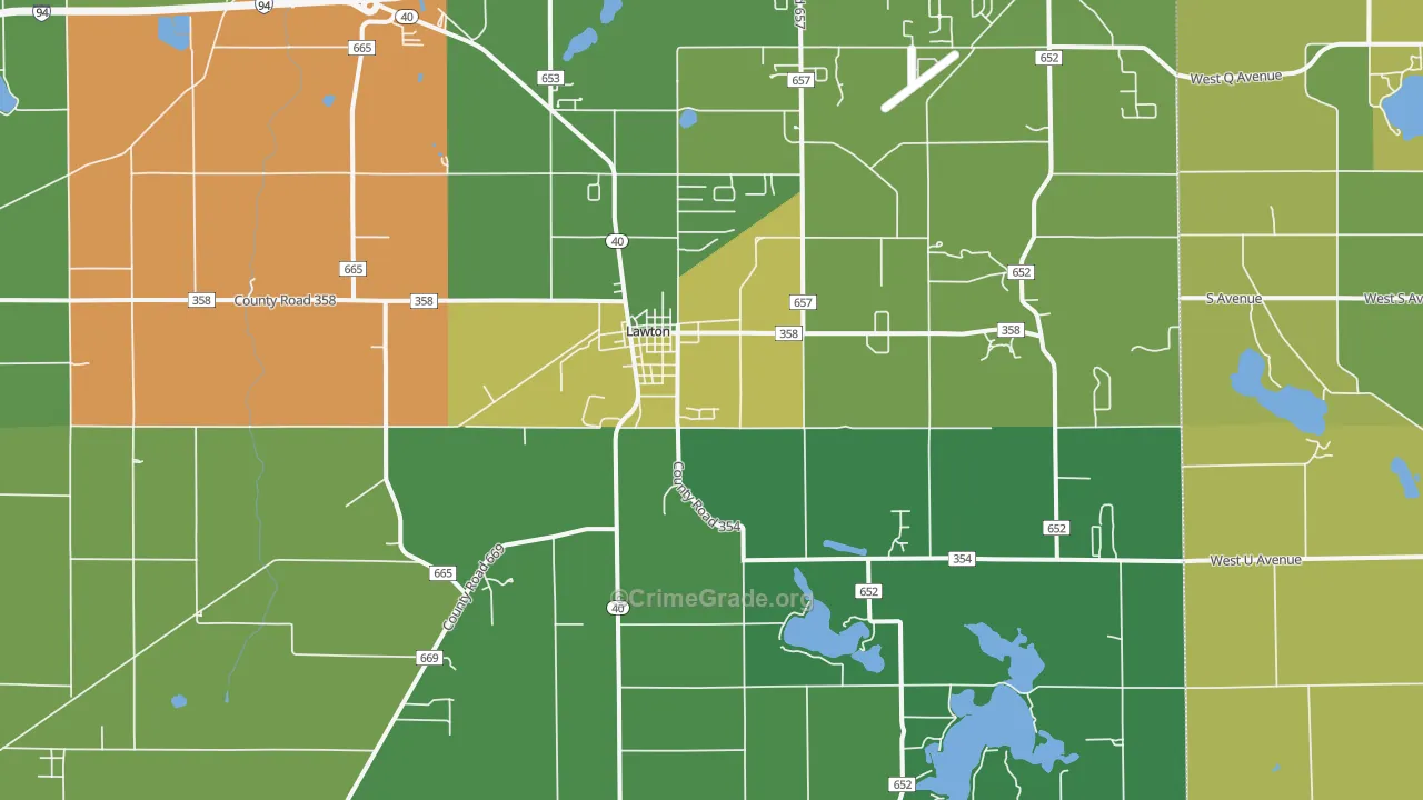Lawton, MI Map of Drug-Related Crime Rates