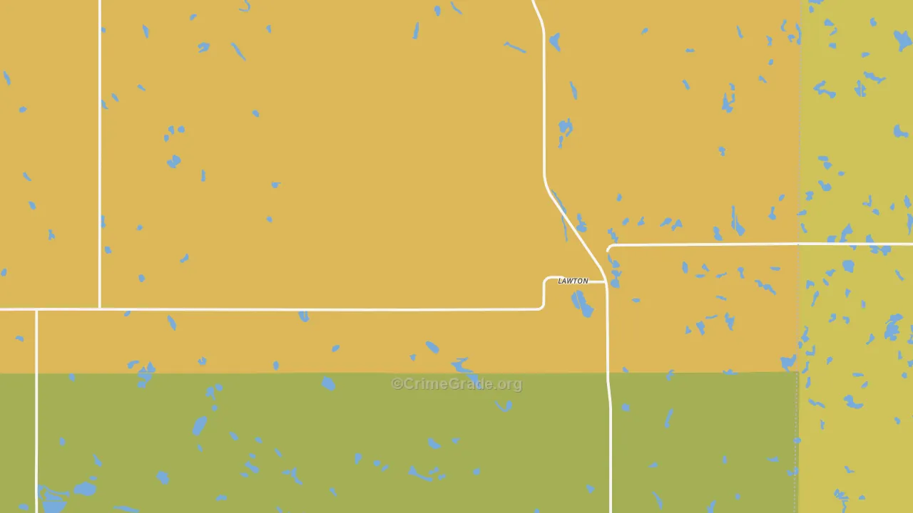 Lawton, ND Map of Drug-Related Crime Rates