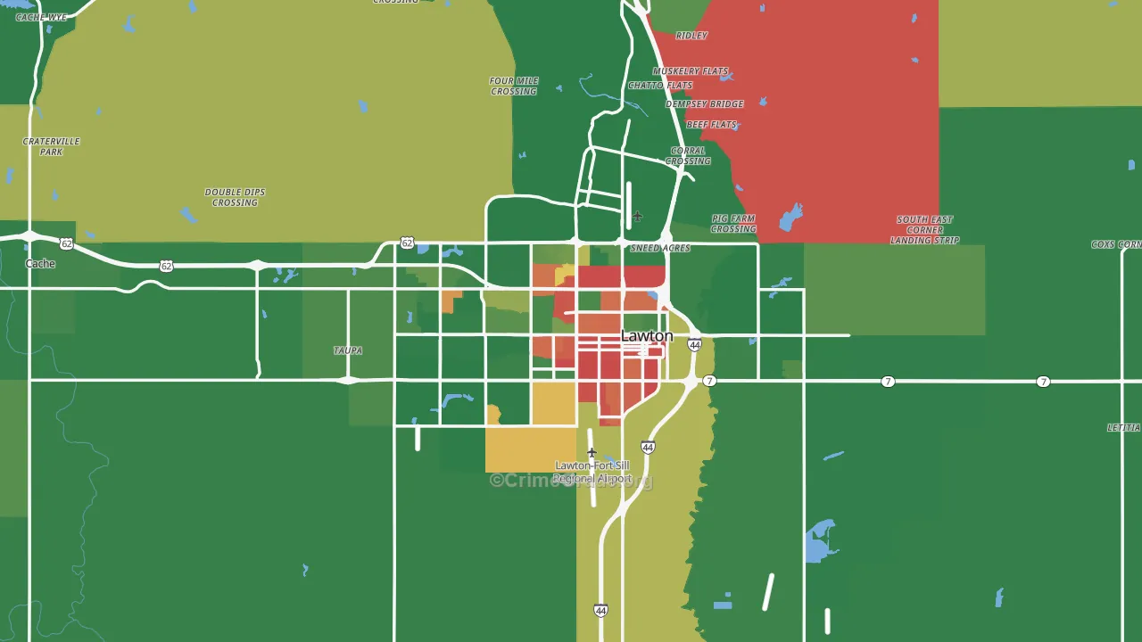 Lawton, OK Map of Drug-Related Crime Rates