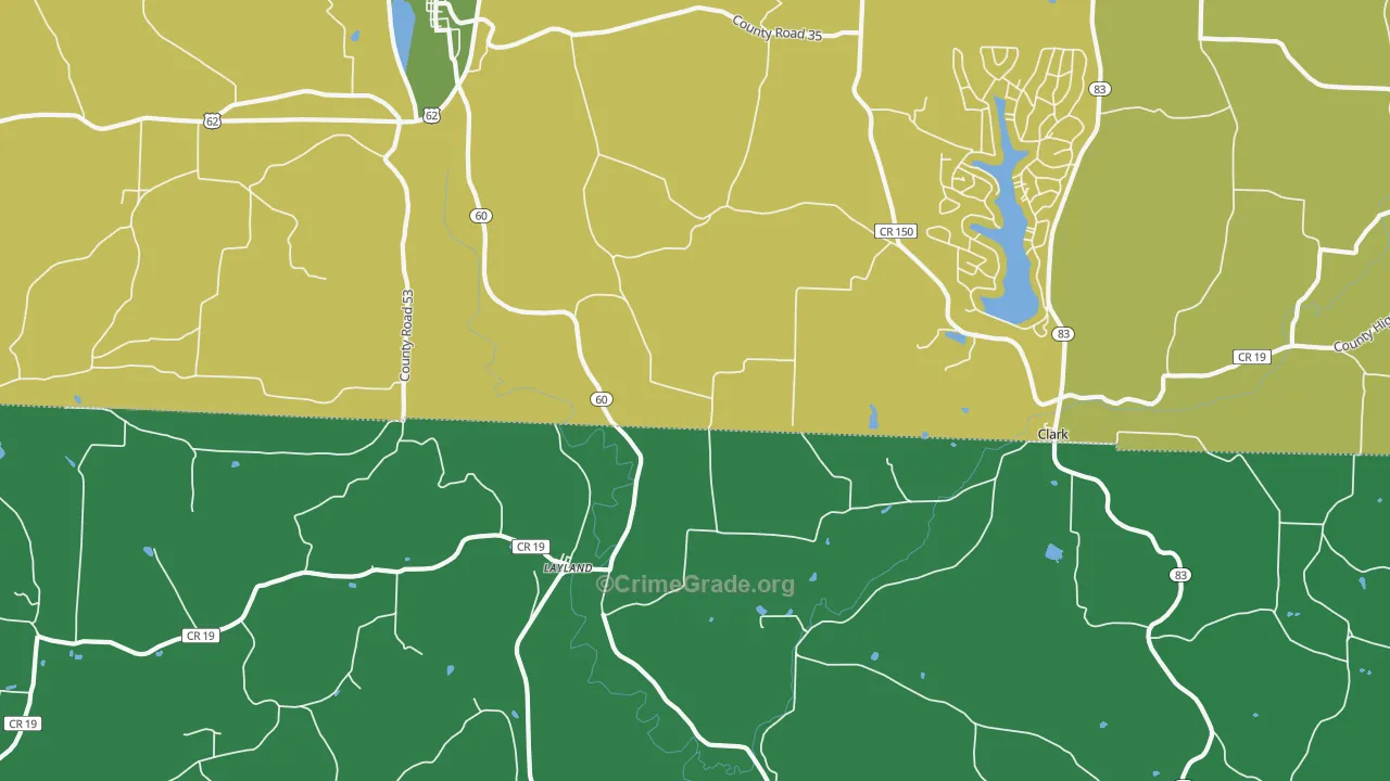 Layland, OH Map of Drug-Related Crime Rates