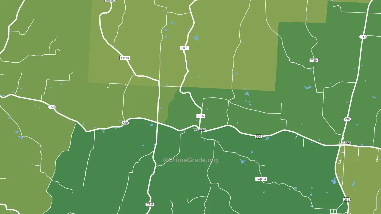 Layman, OH Map of Drug-Related Crime Rates