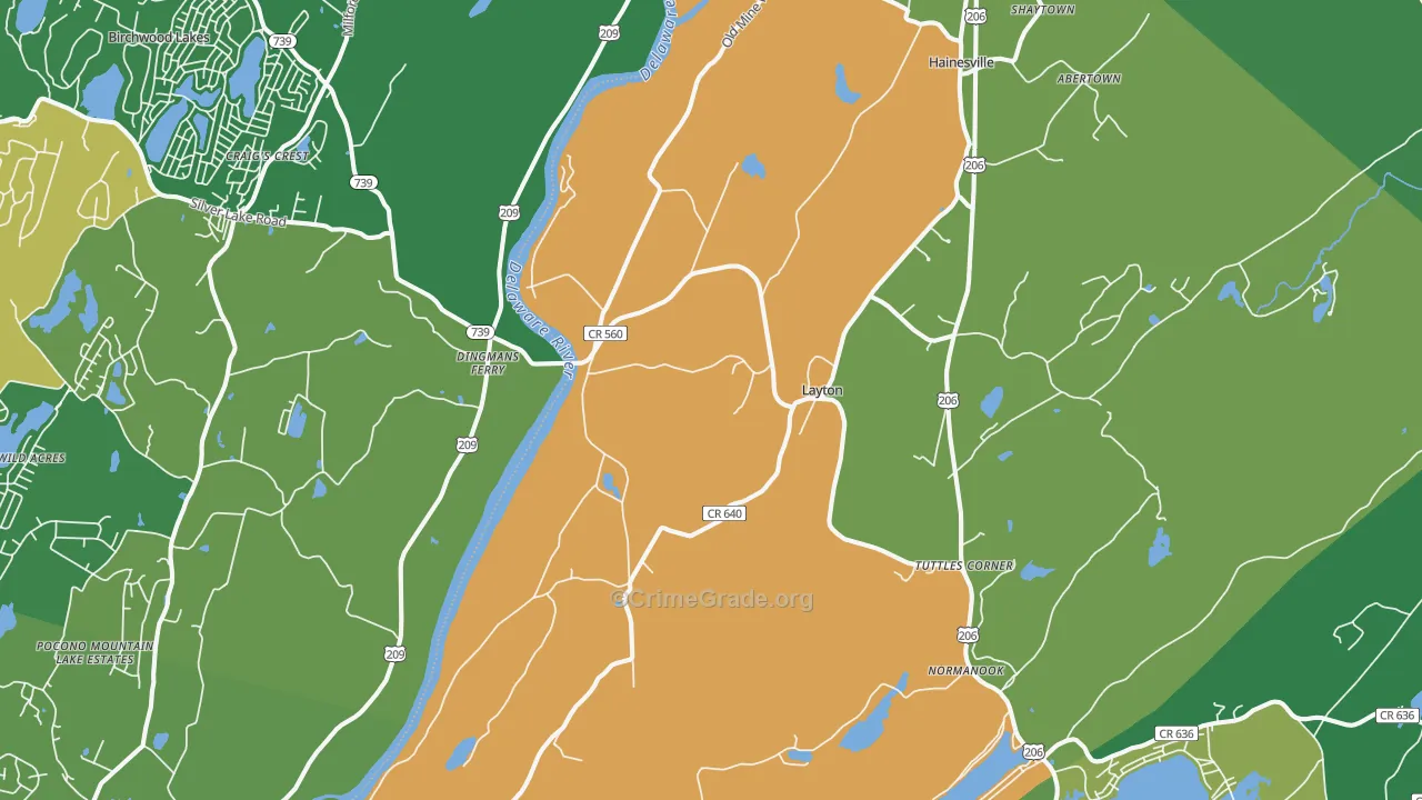Layton, NJ Map of Drug-Related Crime Rates