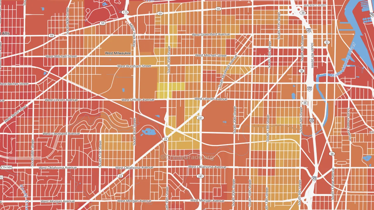 Layton Park, Milwaukee, WI Map of Drug-Related Crime Rates
