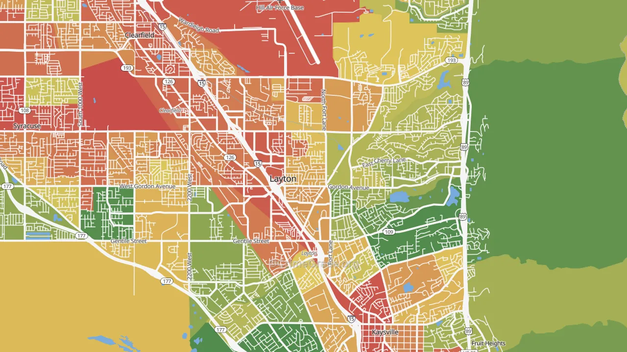 Layton, UT Map of Drug-Related Crime Rates