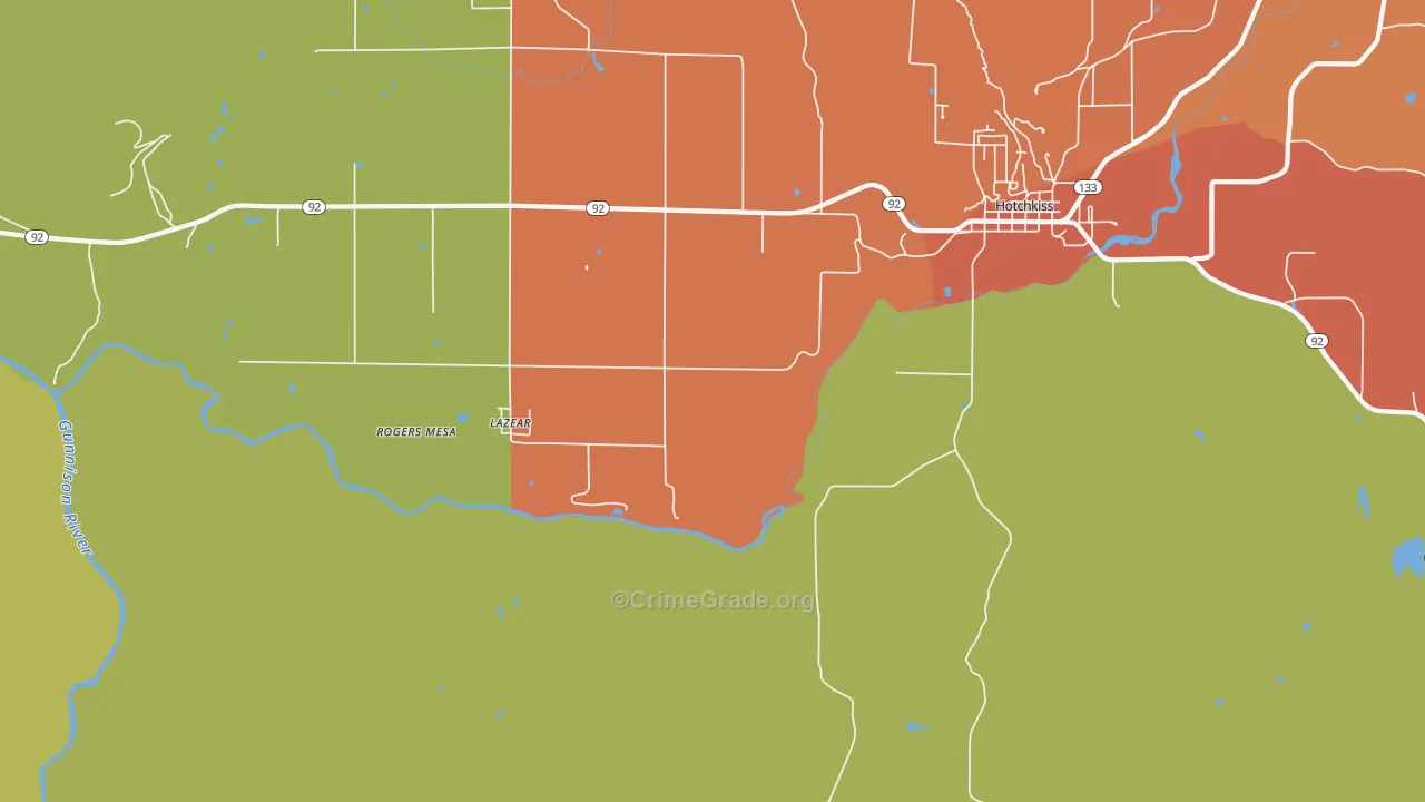 Lazear, CO Map of Drug-Related Crime Rates