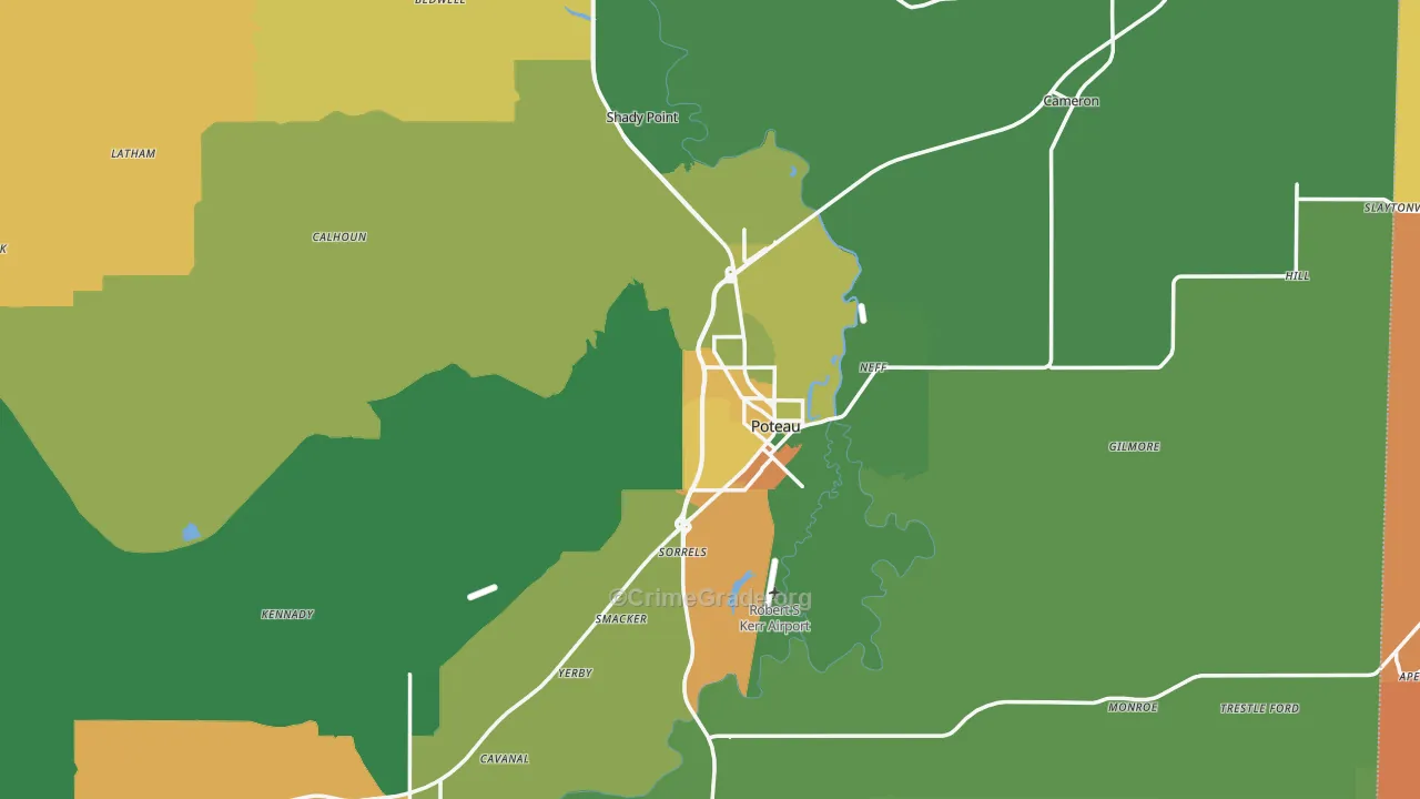Le Flore County, OK Map of Drug-Related Crime Rates