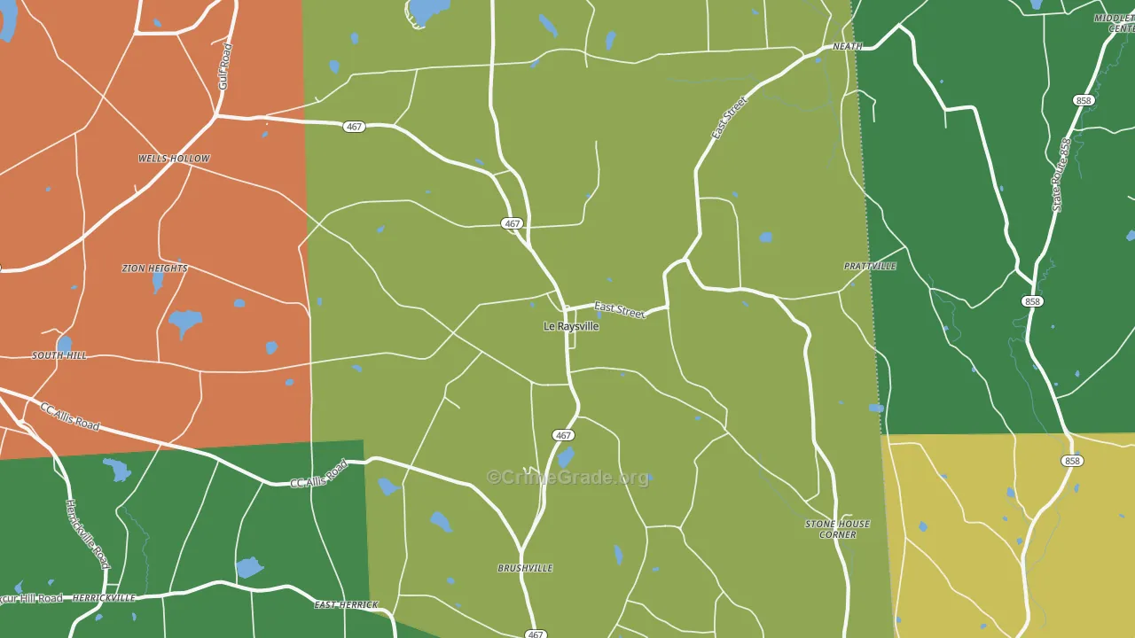 Le Raysville, PA Map of Drug-Related Crime Rates