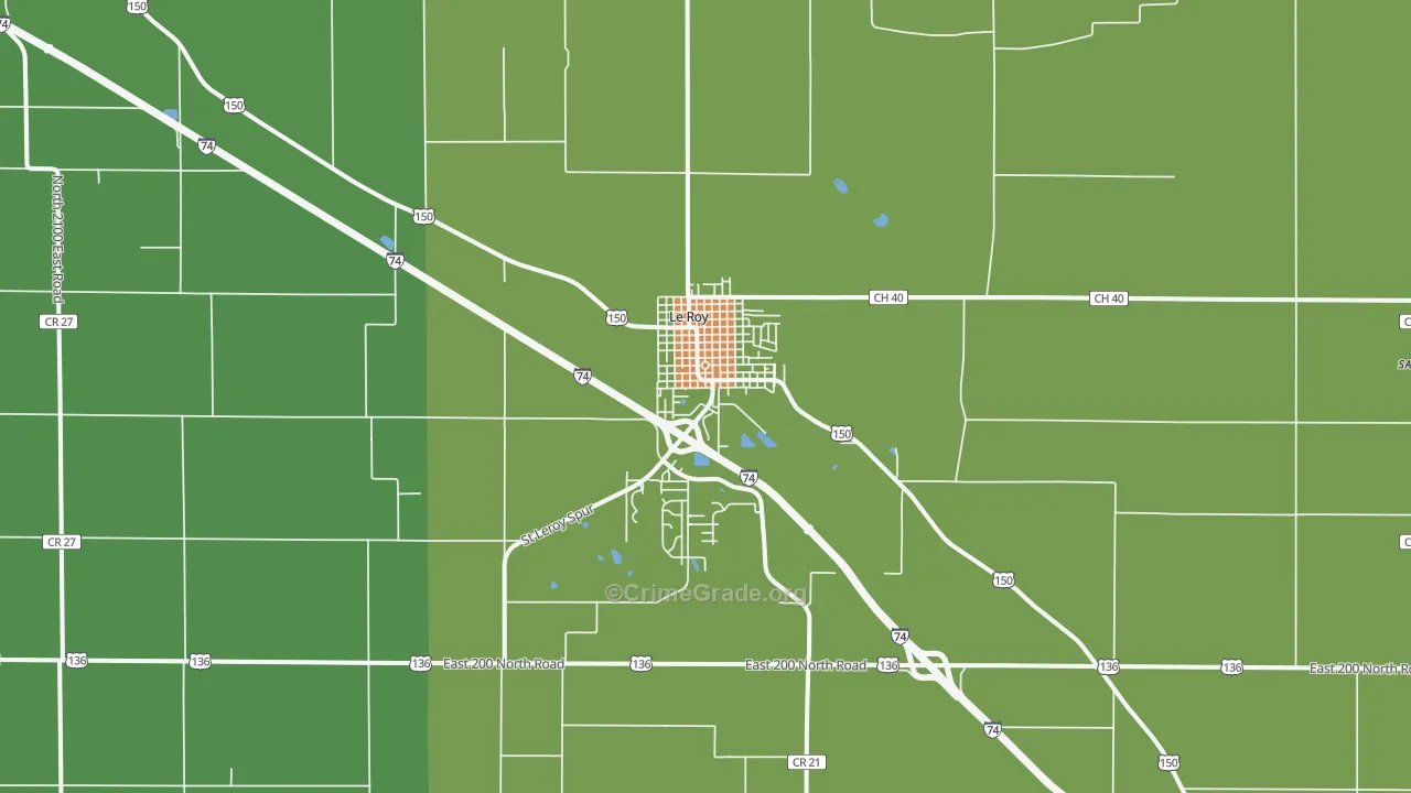 Le Roy, IL Map of Drug-Related Crime Rates