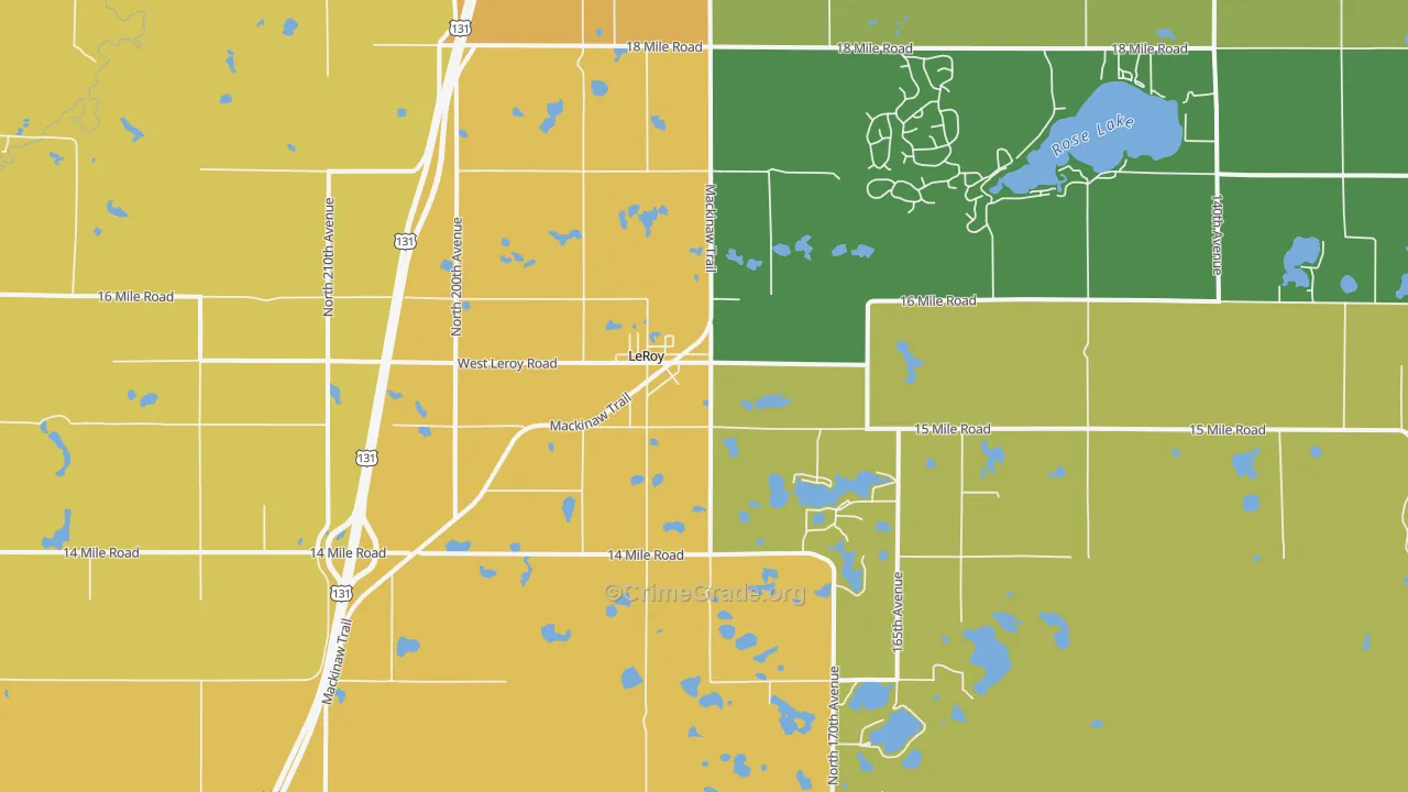 Le Roy, MI Map of Drug-Related Crime Rates
