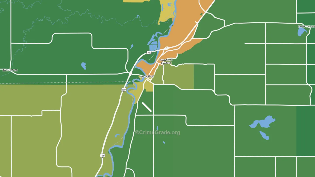 Le Sueur, MN Map of Drug-Related Crime Rates