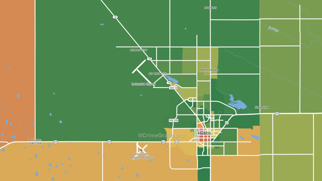 Lea County, NM Map of Drug-Related Crime Rates