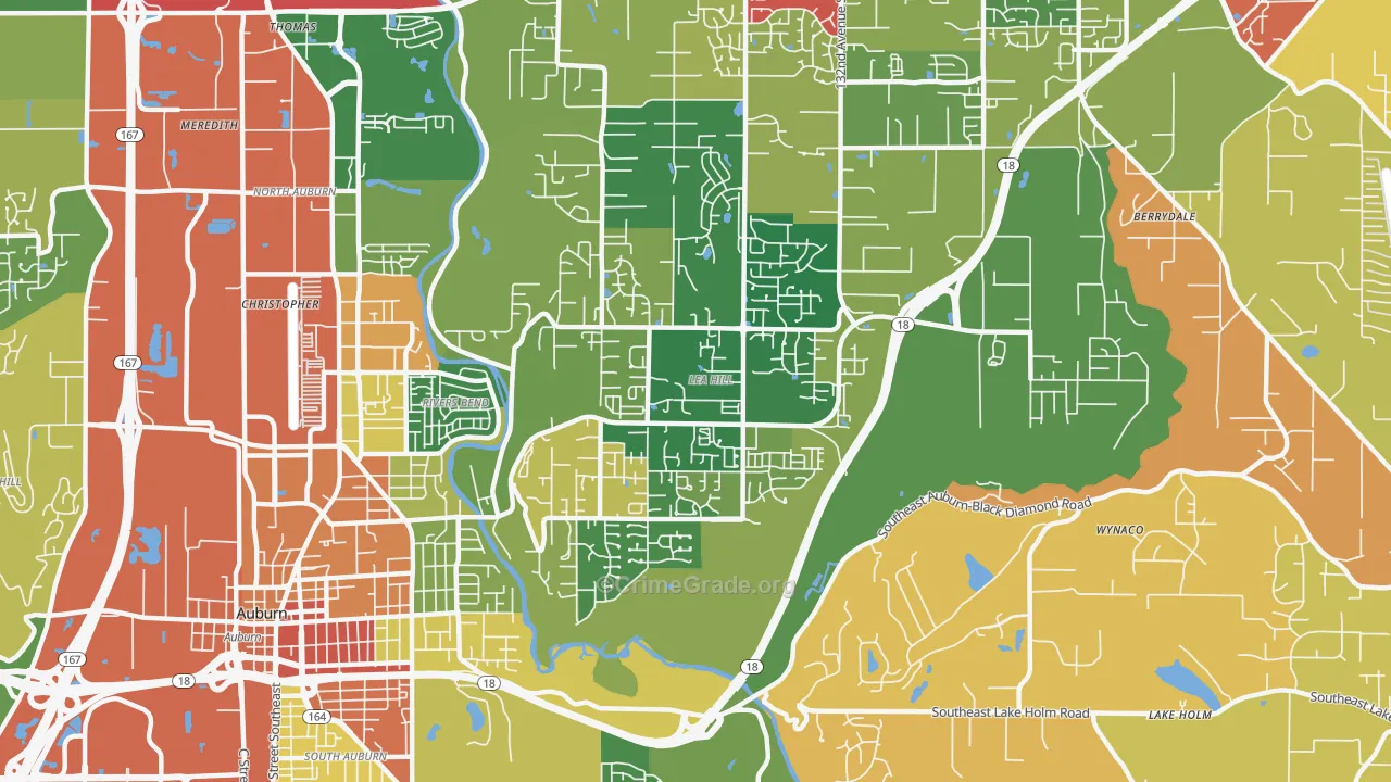 Lea Hill, Auburn, WA Map of Drug-Related Crime Rates
