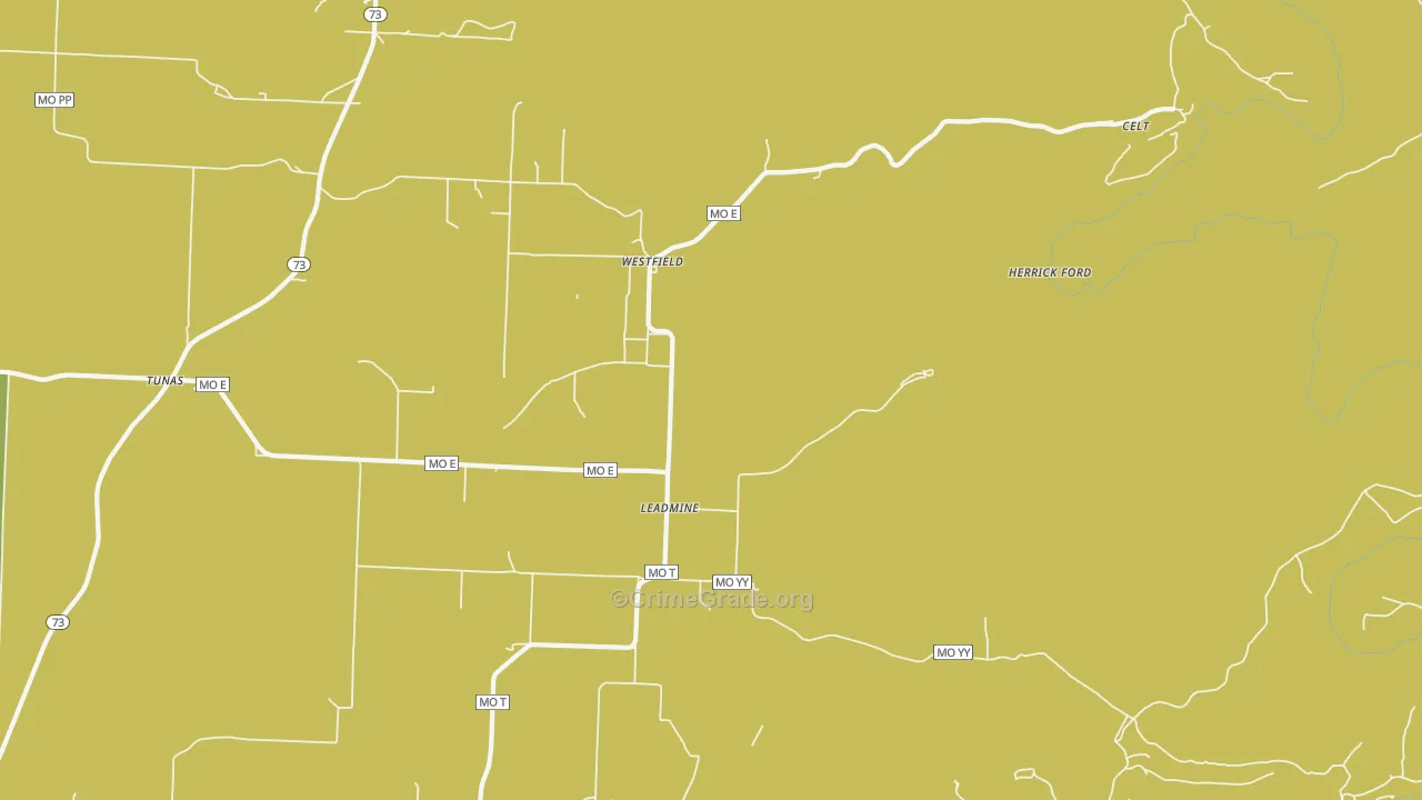 Leadmine, MO Map of Drug-Related Crime Rates