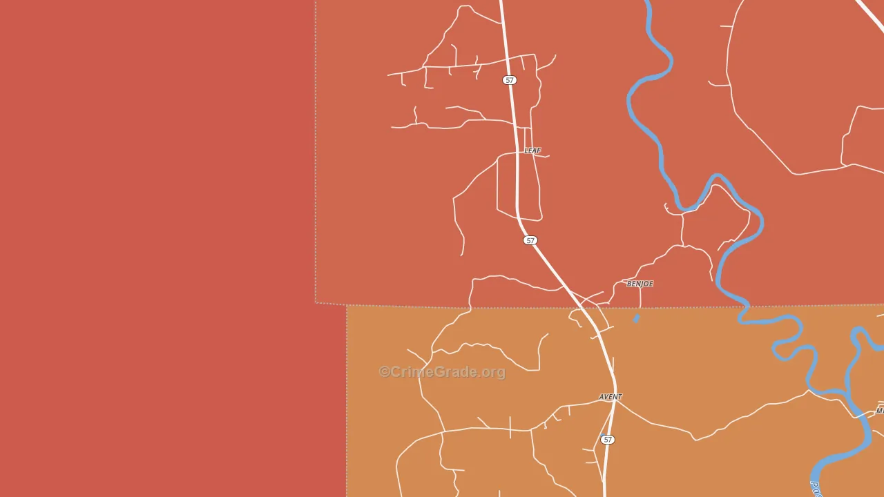 Leaf, MS Map of Drug-Related Crime Rates