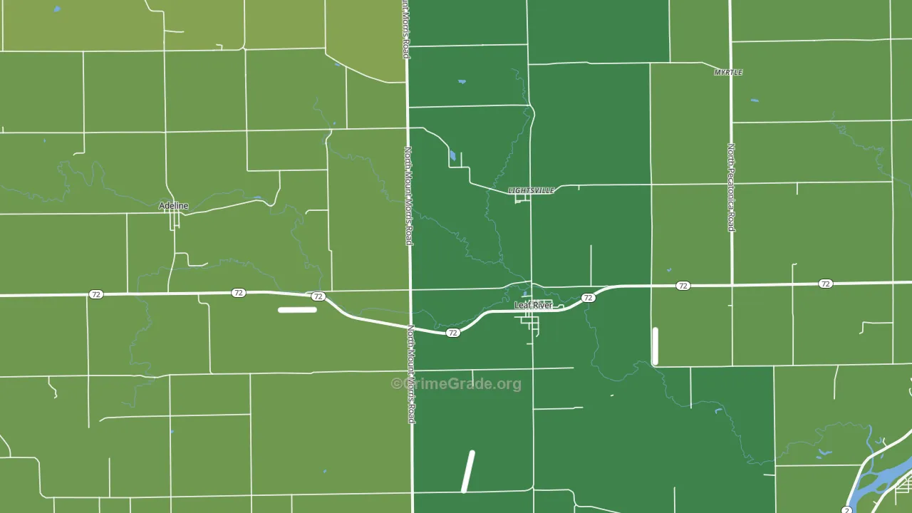 Leaf River, IL Map of Drug-Related Crime Rates