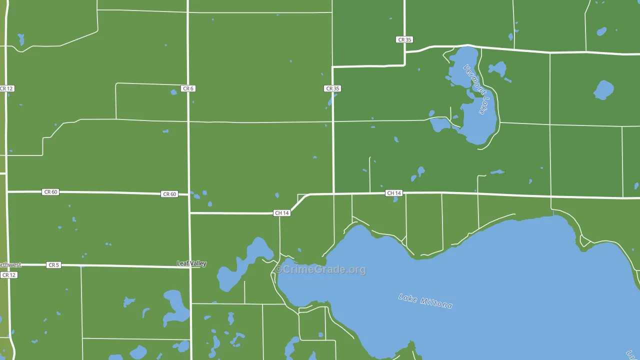 Leaf Valley, MN Map of Drug-Related Crime Rates