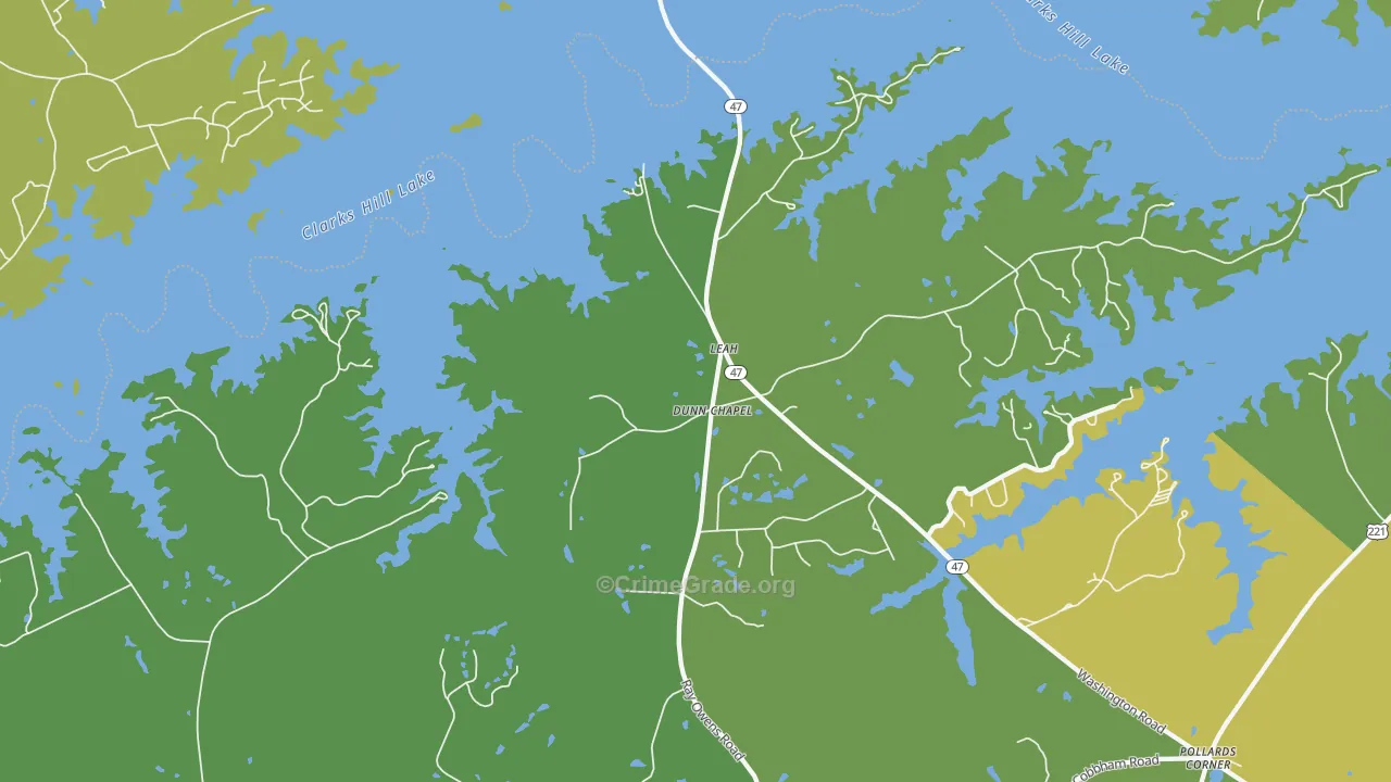 Leah, GA Map of Drug-Related Crime Rates