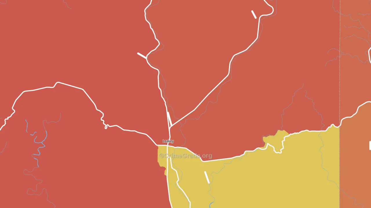 Leakey, TX Map of Drug-Related Crime Rates