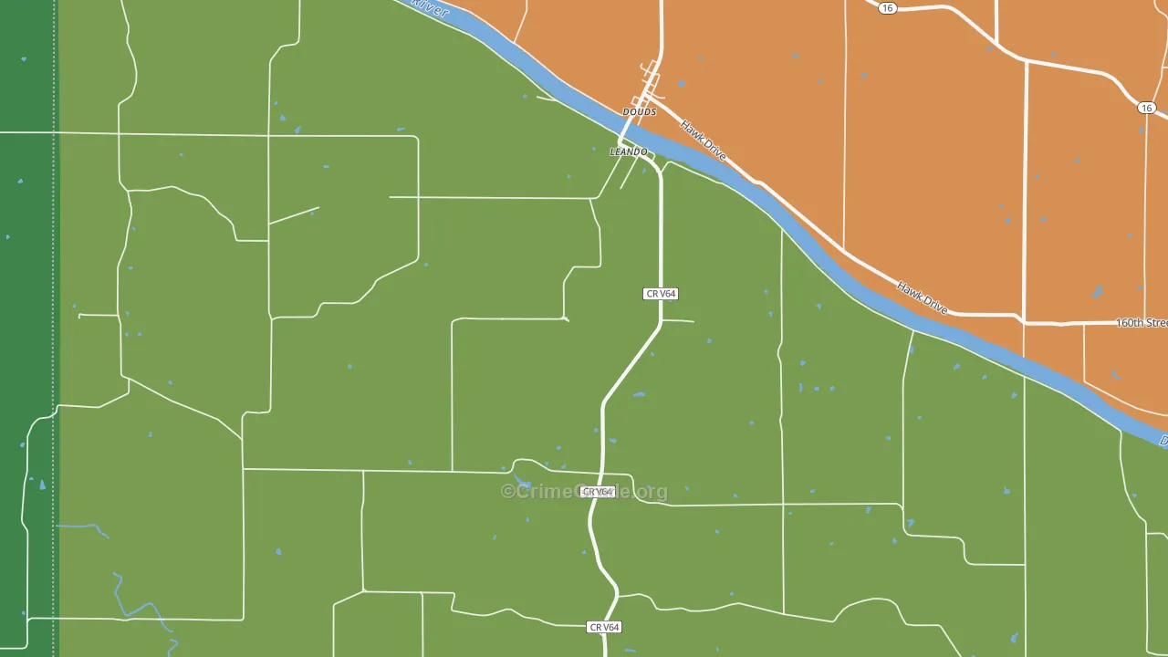 Leando, IA Map of Drug-Related Crime Rates