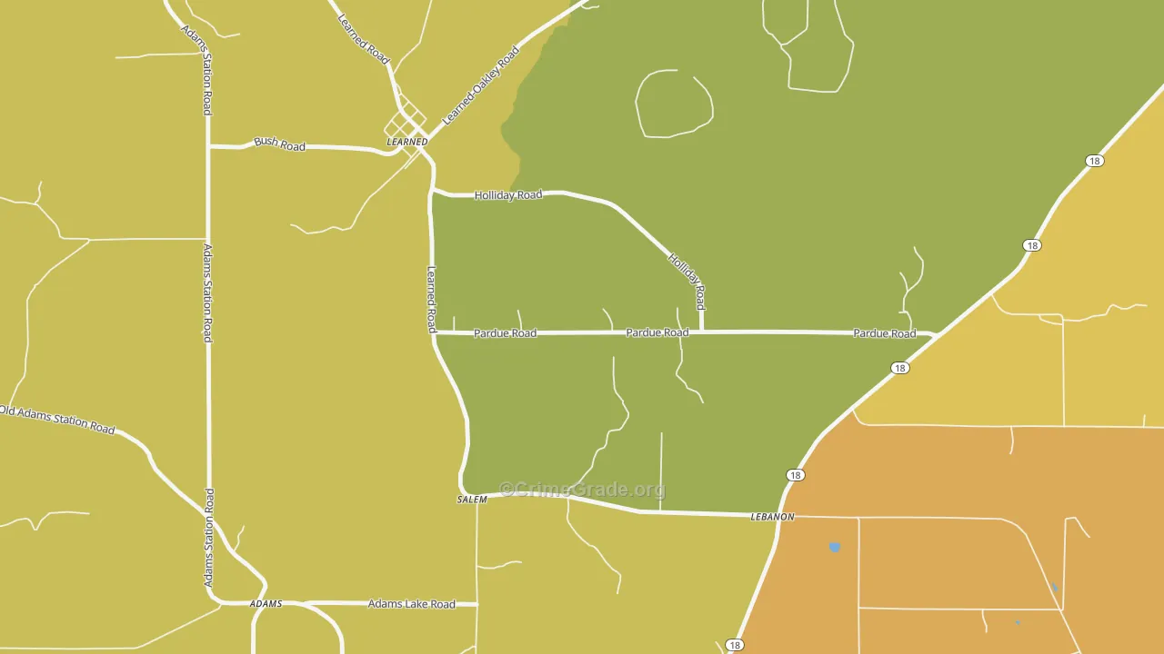 Learned, MS Map of Drug-Related Crime Rates