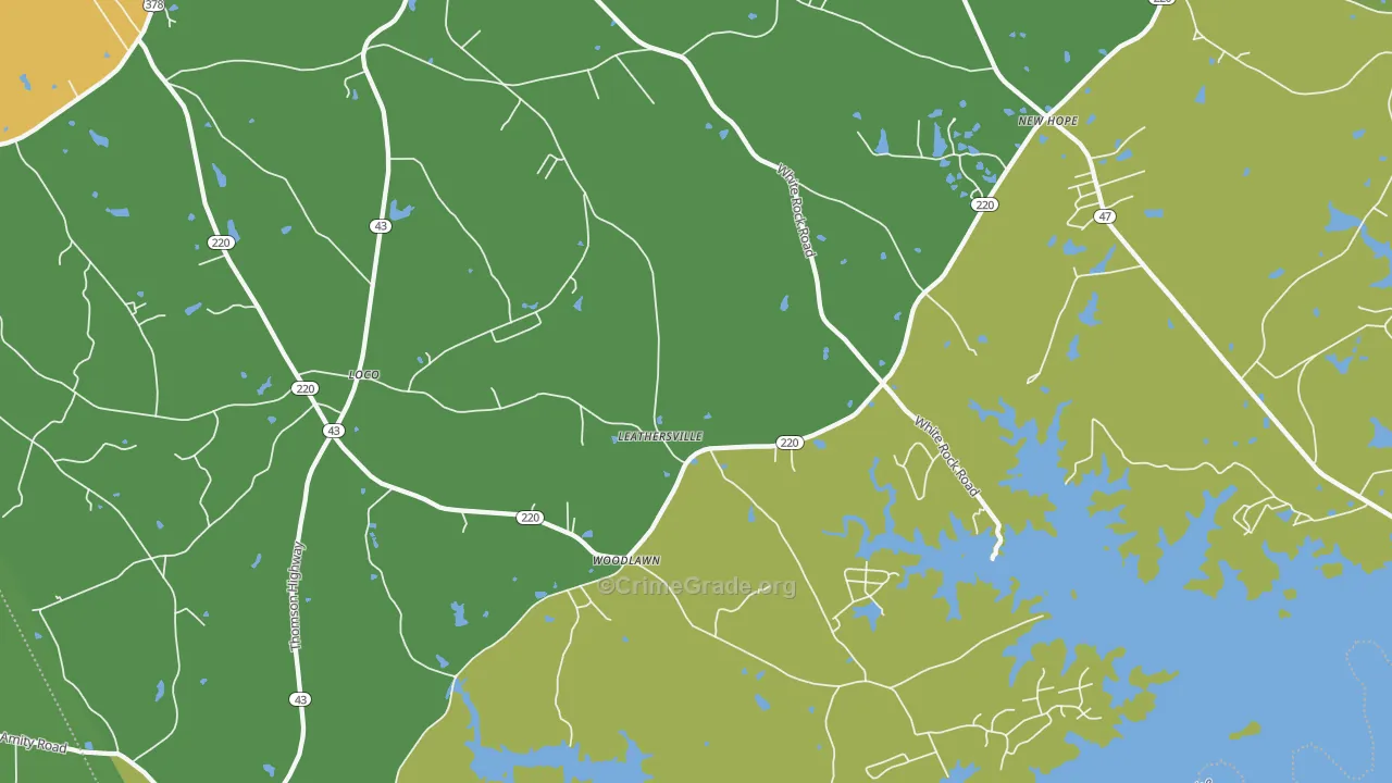 Leathersville, GA Map of Drug-Related Crime Rates