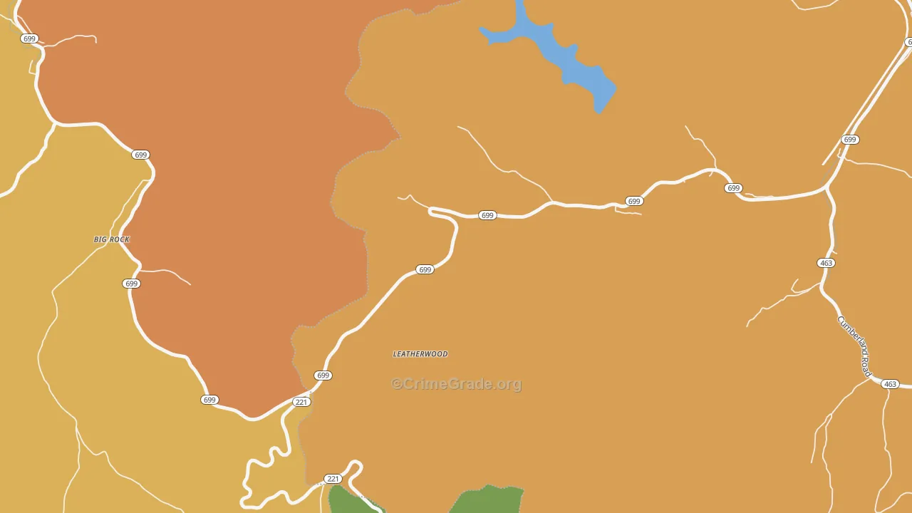 Leatherwood, KY Map of Drug-Related Crime Rates