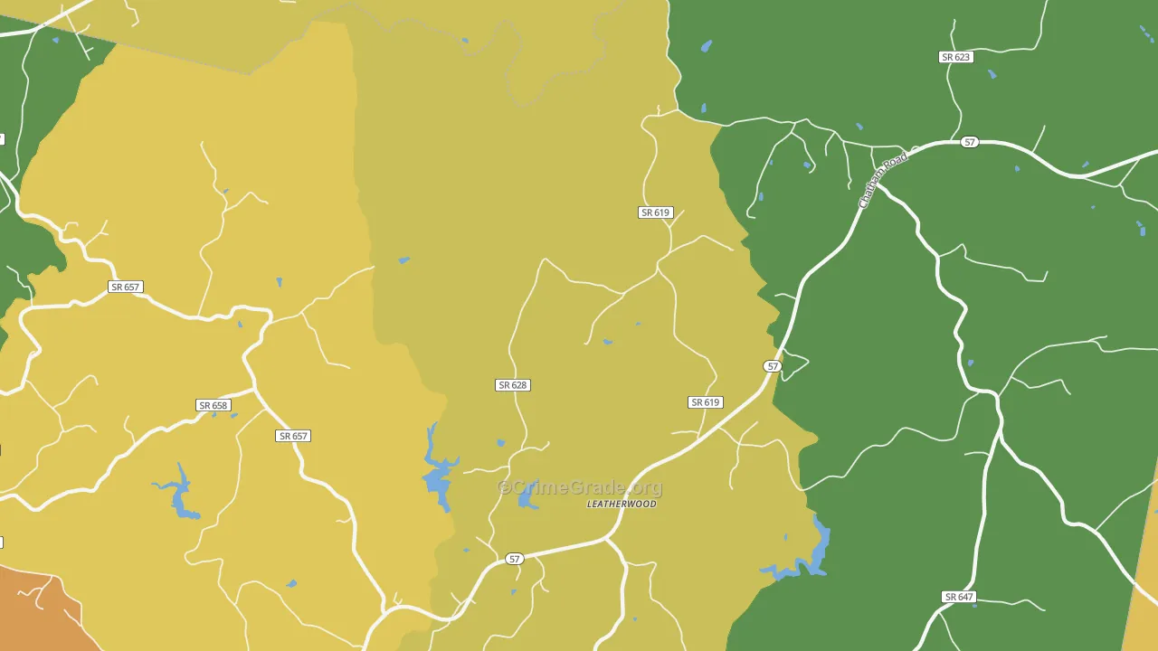 Leatherwood, VA Map of Drug-Related Crime Rates